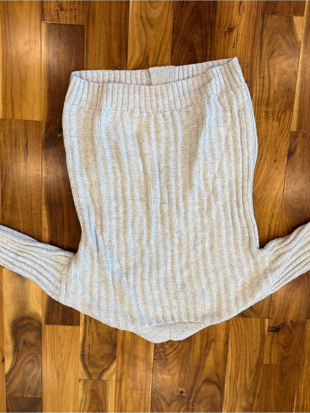 GAP Light Gray Ribbed Button-Up Cardigan - Picture 3 of 4